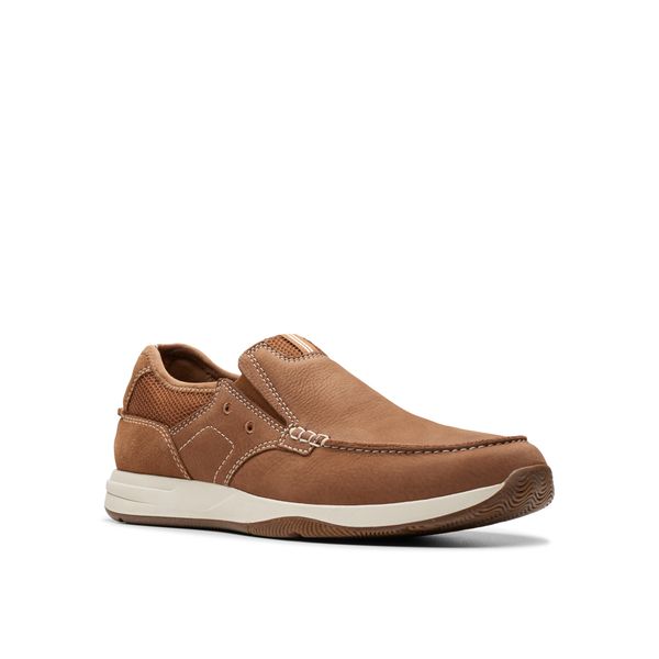 Giày Lười Da Nubuck Nam Clarks - Sailview Step