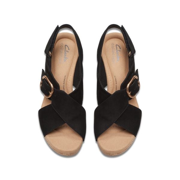 Giày Xăng Đan Đế Xuồng Da Nubuck Nữ Clarks - Giselle Dove