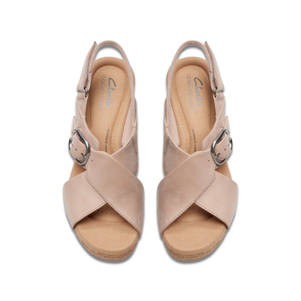 Giày Xăng Đan Đế Xuồng Da Nubuck Nữ Clarks - Giselle Dove