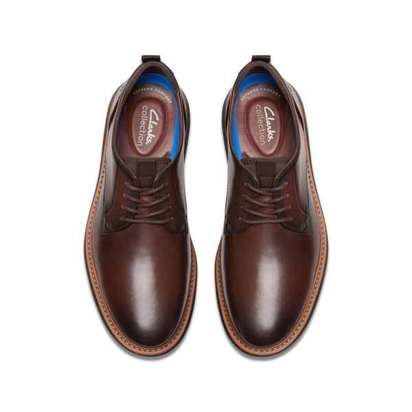 Giày Buộc Dây Da Nam Clarks - Brantin Plain