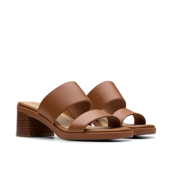 Dép Quai Ngang Cao Gót 5cm Da Nữ Clarks - Jaylan Dusk