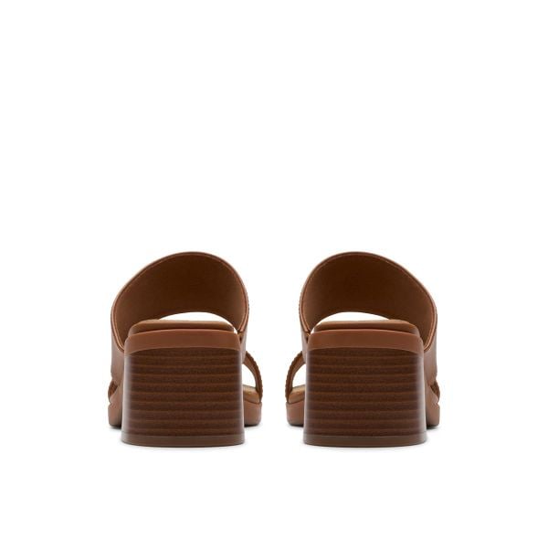 Dép Quai Ngang Cao Gót 5cm Da Nữ Clarks - Jaylan Dusk