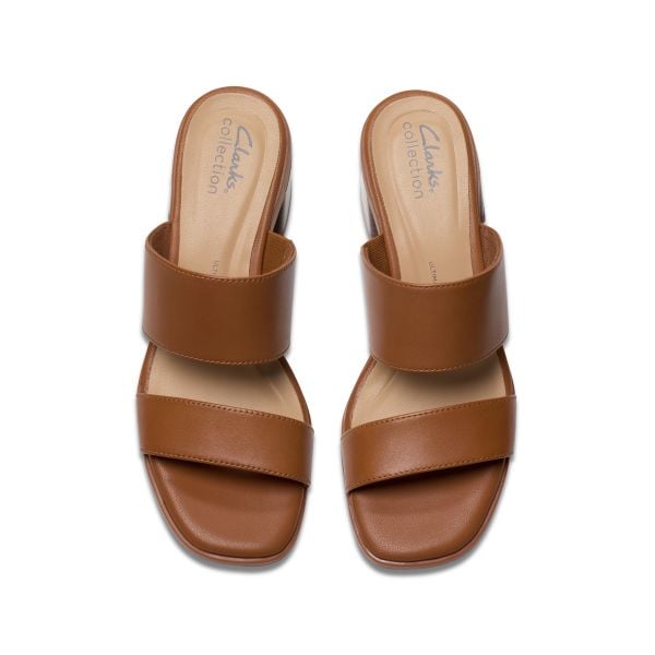 Dép Quai Ngang Cao Gót 5cm Da Nữ Clarks - Jaylan Dusk