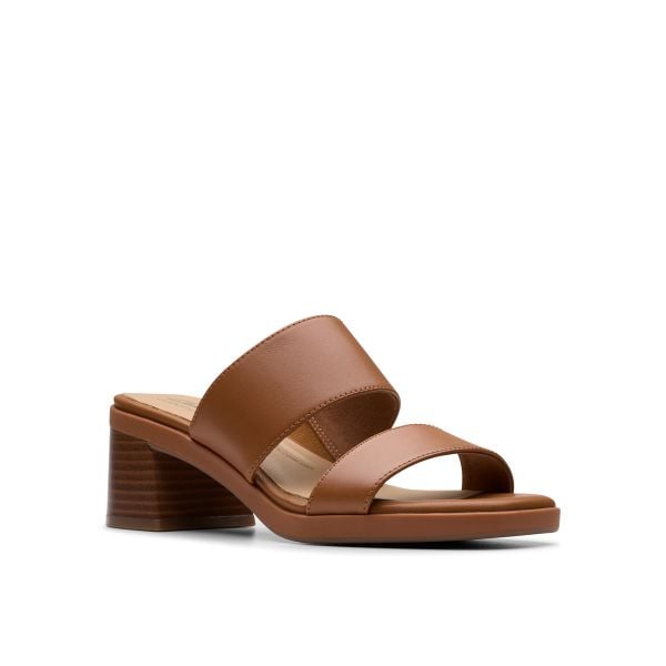 Dép Quai Ngang Cao Gót 5cm Da Nữ Clarks - Jaylan Dusk