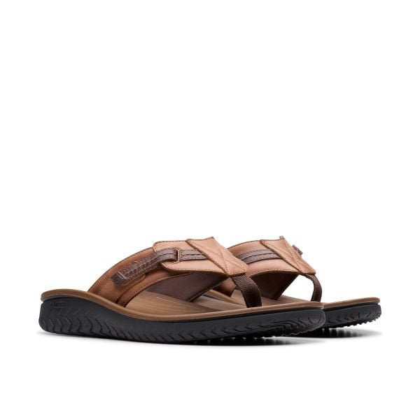 Dép Xỏ Ngón Da Nam Clarks - Wesley Sun