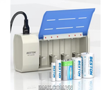 Bộ sạc pin đa năng BESTON BST-C821BW sạc pin AA/ AAA, pin C, pin D, pin 9V - đèn LED báo
