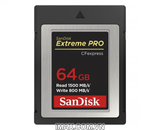 Thẻ nhớ CFexpress Type B card Sandisk Extreme Pro 64GB 1500/800MB/s
