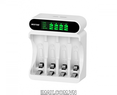 Sạc Pin AA & AAA Beston C9023L Ni-Mh 1.2V 4 pin, màn hình LCD báo vạch