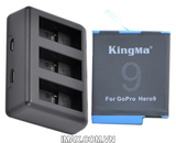 Bộ 2 pin 1 sạc ba Kingma for GoPro Hero 9 Black, Hero 10 Black BM060