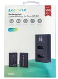 Bộ 2 pin 1 sạc đôi RavPower for Sony NP-BX1