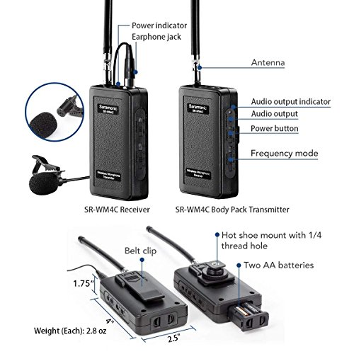 Mua Wireless Lavalier Microphone, Saramonic SR-WM4C 4-Channels VHF ...