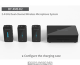 Mic thu âm Boya BY-XM6-K2 Ultracompact 2.4GHz Dual-channel Wireless Microphone System