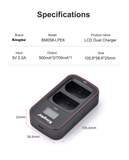 Pin Sạc đôi Ver 3 Kingma cho Canon LP-E6
