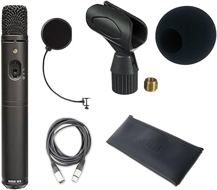 Rode M3 Small Diaphragm Condenser Mic w/ AxcessAbles XLR Cable & Pop Filter: Amazon.co.uk: Musical Instruments