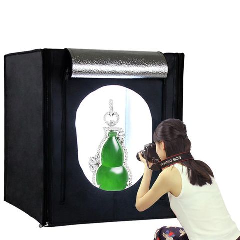 Hộp chụp sản phẩm Ciya CN-80, 4 thanh led, 2 màu trắng-vàng, Có điều khiển chỉnh ánh sáng