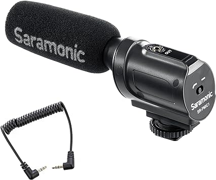 Amazon.com : Saramonic SR-PMIC1 Super-Cardioid Unidirectional Condenser Microphone with Integrated Shockmount, Low-Cut Filter & Battery-Free Operation for DSLR Cameras & Camcorders : Camera & Photo