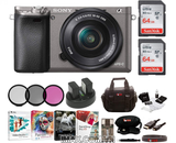 Combo 1 Máy ảnh Sony Alpha a6000 + lens 16-50 mm + 2 thẻ nhớ 64gb + 2 pin 1 sạc đôi + bộ phụ kiện.