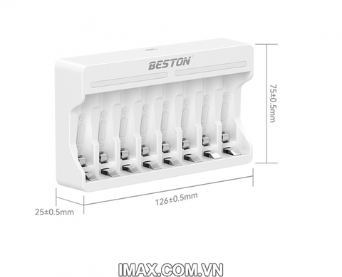 Sạc 8 pin AA/ AAA Beston C9010 cho pin Ni-MH 1.2V sạc nhanh, đèn báo thông minh