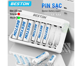 Sạc 8 pin AA/ AAA Beston C9010 cho pin Ni-MH 1.2V sạc nhanh, đèn báo thông minh