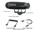 Micro thu âm Shotgun BOYA BY-BM2021 cho máy ảnh, máy quay, điện thoại, Tablet