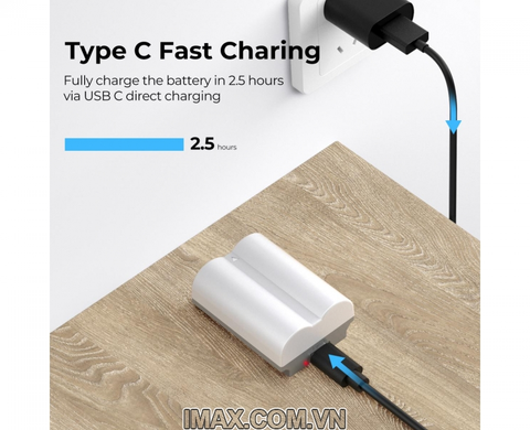 Pin máy ảnh có sạc nhanh Type C K&F Concept 2400mAh NP-W235 - KF28.0025
