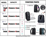 Ba lô máy ảnh Caden Cwatcun D6 _ Size L