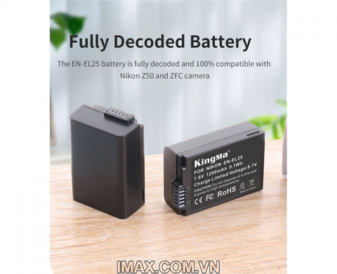 Bộ 1 pin 1 sạc đôi BM015 Kingma EN-EL25 for Nikon Z50, ZFC