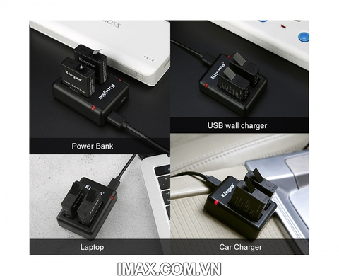 Bộ 1 pin 1 sạc đôi Kingma cho Gopro 5/6/7 -T501