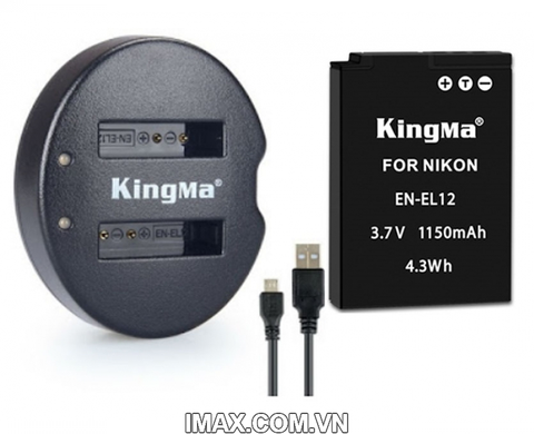 Bộ 1 pin 1 sạc đôi Kingma cho Nikon EN-EL12
