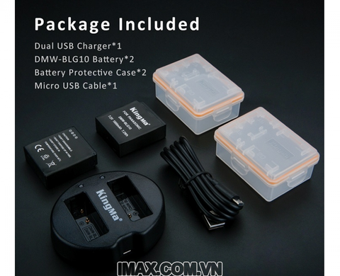 Bộ 1 pin 1 sạc đôi Kingma cho Panasonic DMW-BLG10