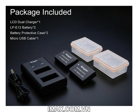 Bộ 1 pin 1 sạc đôi Ver 2 Kingma cho Canon LP-E12
