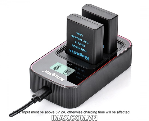 Bộ 1 pin 1 sạc đôi Ver 3 Kingma cho Nikon EN-EL14