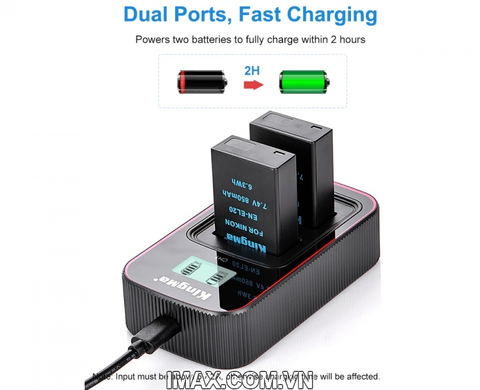 Bộ 1 pin 1 sạc đôi Ver 3 Kingma cho Nikon EN-EL20