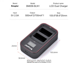 Bộ 1 pin 1 sạc đôi Ver 3 Kingma for Olympus BLN-1
