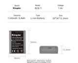 Bộ 1 pin 1 sạc đôi Ver 3 Kingma for Olympus BLN-1