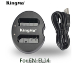 Bộ 2 pin 1 sạc đôi Kingma for Nikon EN-EL14