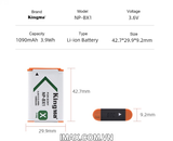 Bộ 2 pin 1 sạc đôi Kingma Ver 3 cho Sony NP-BX1