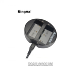 Bộ 2 pin 1 sạc đôi máy ảnh Kingma cho Olympus BLH-1