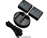 Bộ 2 pin 1 sạc đôi máy ảnh Kingma cho Olympus BLH-1