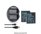 Bộ 2 pin 1 sạc đôi máy ảnh Kingma cho Olympus BLH-1