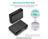 Bộ 2 pin 1 sạc đôi máy ảnh RAVPower for Nikon EN-EL14