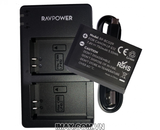 Bộ 2 pin 1 sạc đôi RavPower for Canon LP-E12