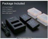 Bộ 2 pin 1 sạc đôi Ver 2 Kingma cho Nikon EN-EL14