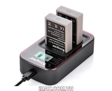 Bộ 2 pin 1 sạc đôi Ver 3 Kingma for Olympus BLS1/BLS5