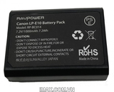 Bộ 2 pin và 1 sạc máy ảnh Ravpower for Canon LP-E10