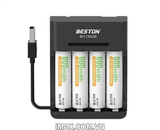 Bộ 4 pin AA-800mWh + sạc AA & AAA Beston C8022B Ni-Mh 2.4V