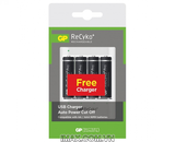 Bộ 4 viên pin và sạc GP ReCyko Pro AA 2000mah