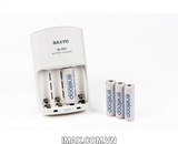 Bộ sạc Sanyo NiMH 4 viên AA hoặc AAA
