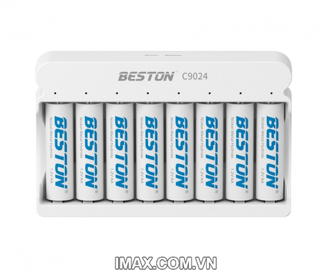 Sạc Pin AA & AAA Beston C9024 Ni-Mh 1.2V 8 pin sạc nhanh, đèn LED báo