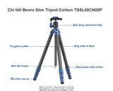 Chân máy ảnh Benro Slim Tripod Carbon - TSSL08CN00P CHÍNH HÃNG